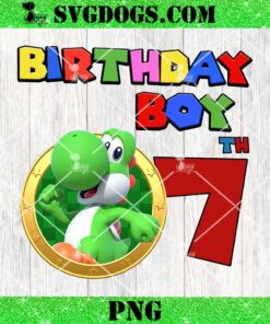 Super Mario Yoshi Birthday Boy 7th PNG