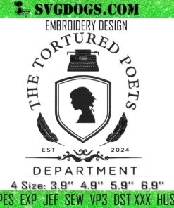 The Tortured Poets Department Crest Embroidery, TTPD Taylor Swift Embroidery