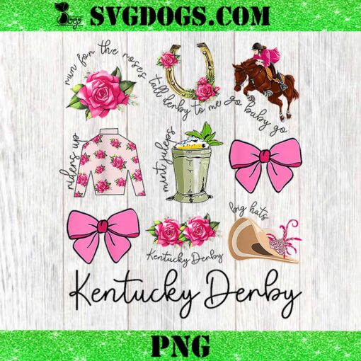 Womens Pink Coquette Bow Derby Day PNG, Horse Racing 2024 Derby PNG