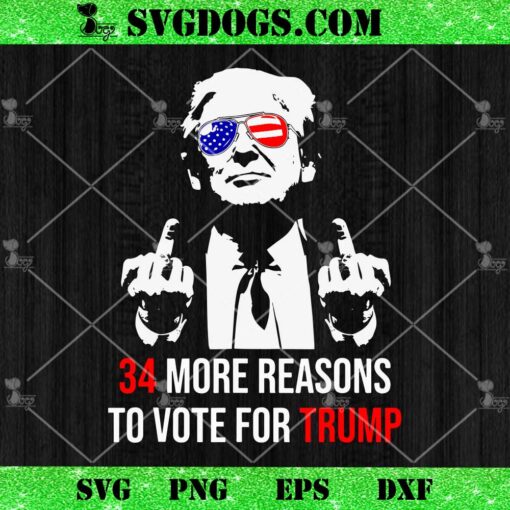 34 More Reasons To Vote For Trump SVG, Trump Convicted Felon SVG PNG DXF EPS