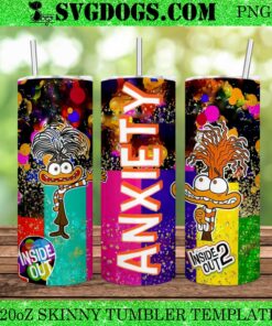 Anxiety Inside Out 20oz Tumbler Wrap PNG