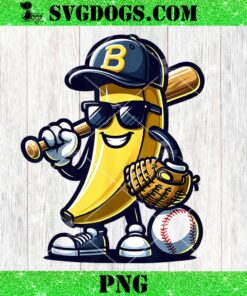 Banana Playing Baseball Fruit PNG, Lover Baseball PNG