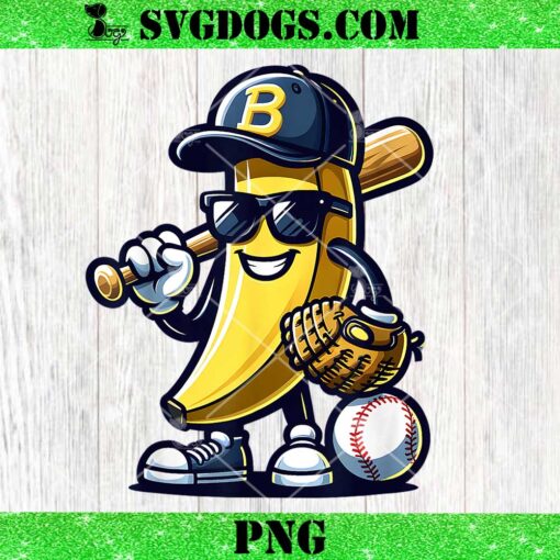 Banana Playing Baseball Fruit PNG, Lover Baseball PNG