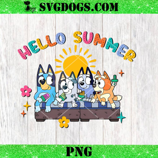 Bluey Hello Summer PNG