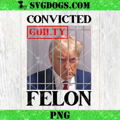 Convicted Felon Donald Trump Guilty Lock Him Up Trump Prison PNG, Donald Trump Mug Shot PNG