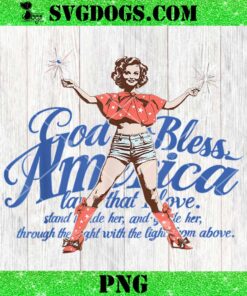 God Bless America PNG, 4th of July Pinup Coquette Bow PNG
