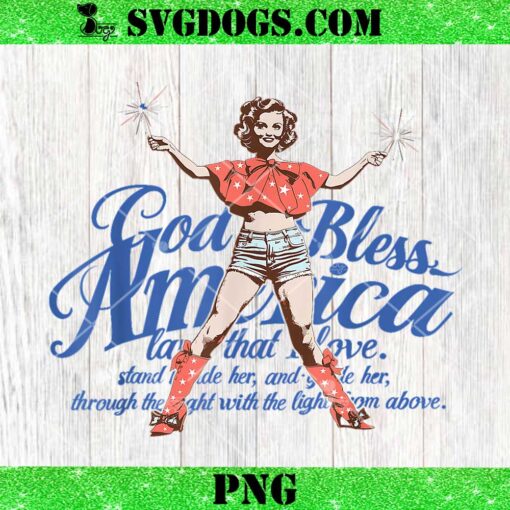 God Bless America PNG, 4th of July Pinup Coquette Bow PNG