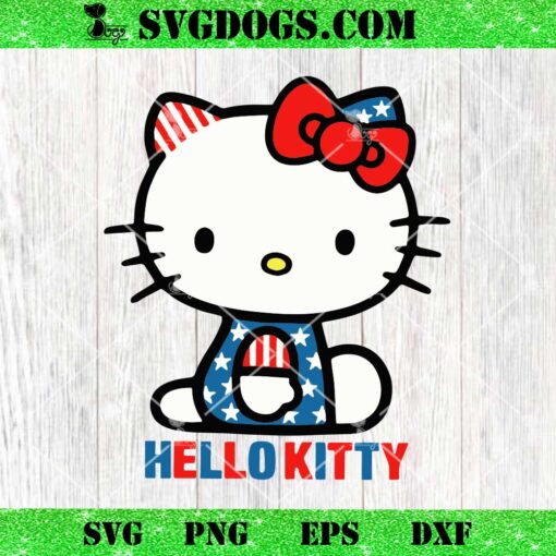Hello Kitty 4th Of July SVG, Sanrio American Flag SVG PNG DXF EPS