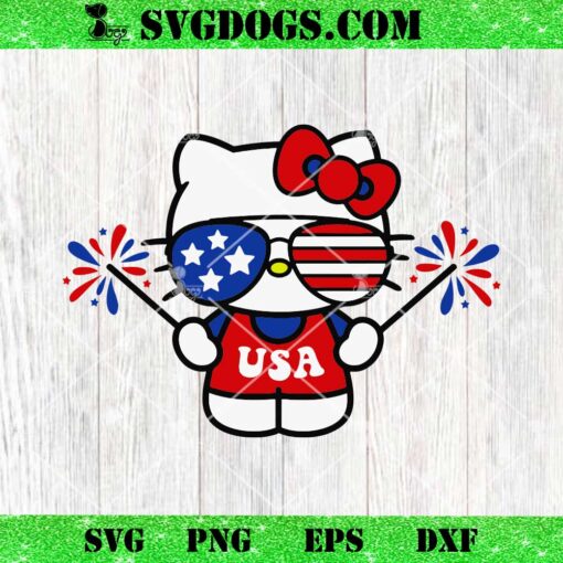 Hello Kitty Inspired USA SVG, Hello Kitty 4th Of July SVG PNG DXF EPS