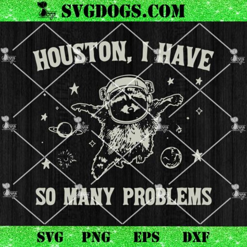 Houston I Have So Many Problems SVG, Funny Raccon SVG PNG DXF EPS