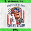 Trump Make 4th Of July Great Again PNG, Funny Trump Drinking Beer PNG