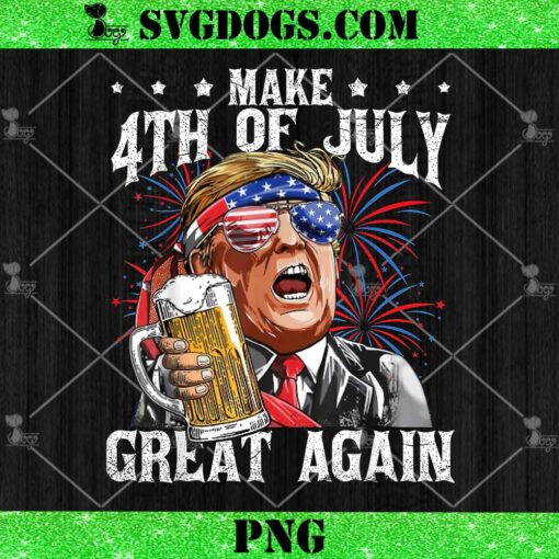 Make 4th of July Great Again Trump PNG, Trump Drinking Beer PNG