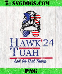 Hawk Tuah 24 Spit On That Thang Messy Bun PNG