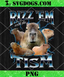 Rizz Em With The Tism Capybara PNG, Funny Oddly Dank Meme PNG