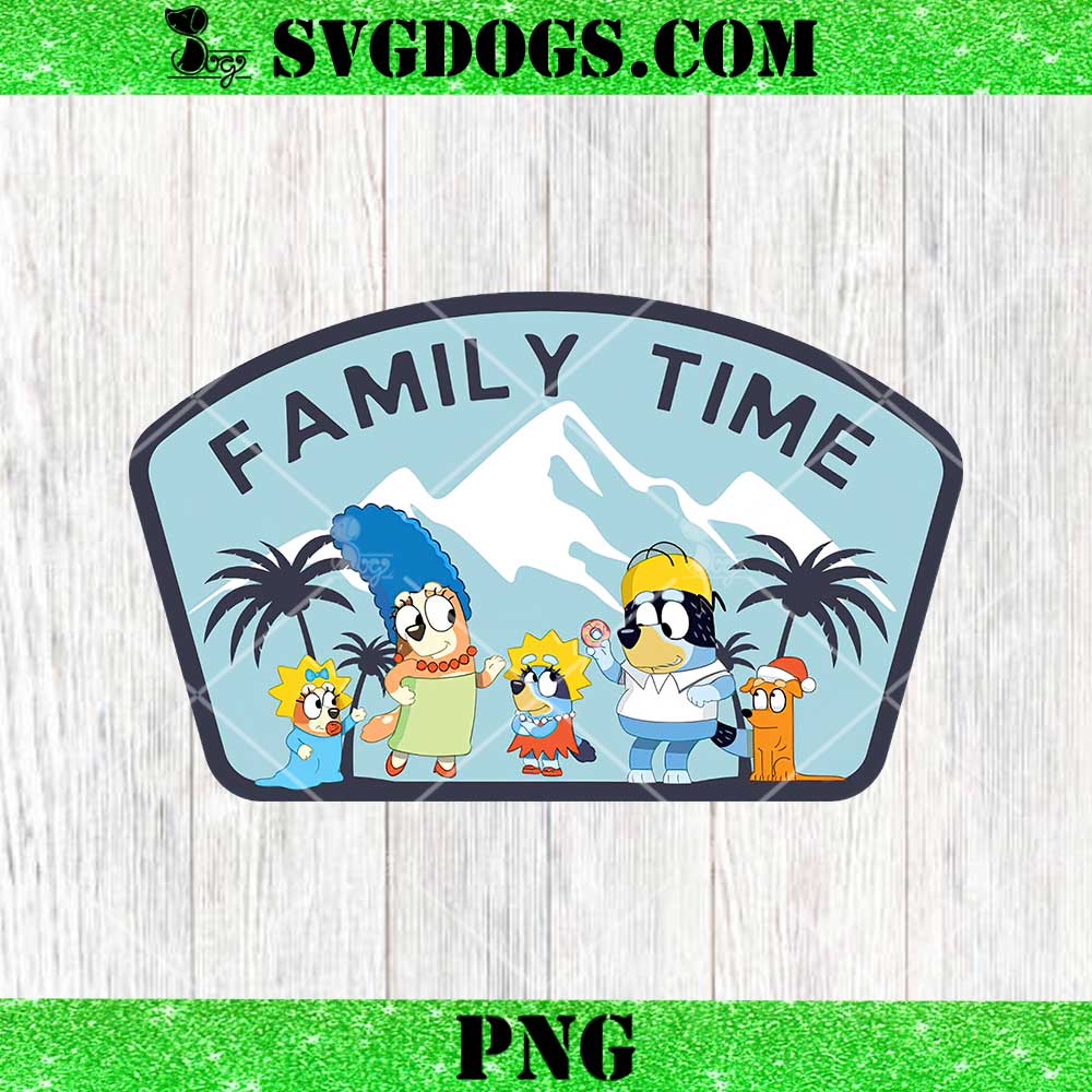 Simpsons Bluey Family Time PNG, Bluey Summer PNG Simpsons Bluey Family Time PNG, Bluey Summer PNG