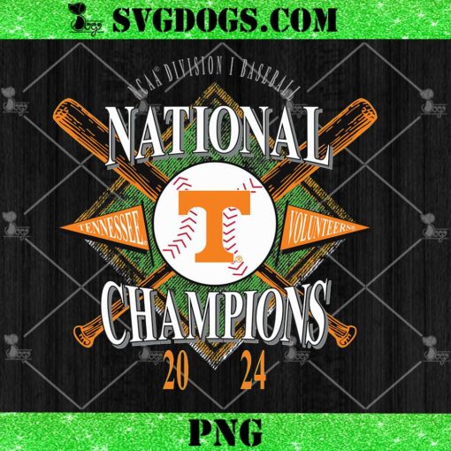 Tennessee Volunteers National Champs 2024 Baseball CWS Black PNG