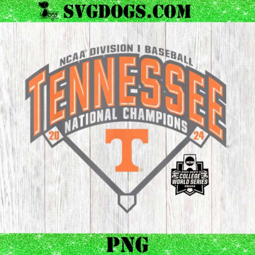 Tennessee Volunteers National Champs 2024 Baseball CWS White PNG