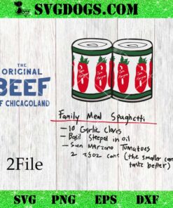 The Bear TV Show Family Meal Spaghetti SVG, The Original Beef Of Chicagoland SVG PNG EPS DXF