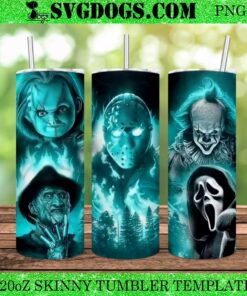 Horror Movie Killers Halloween 20oz Tumbler Wrap PNG, Horror Tumbler Wrap