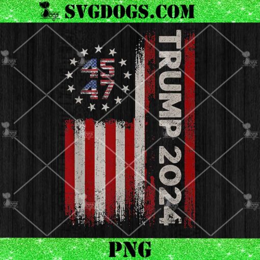 45 47 Trump 2024 American Flag PNG, Trump PNG