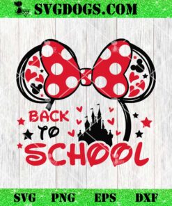 Back To School Minnie Mouse Head SVG, Disney Teacher SVG PNG DXF EPS