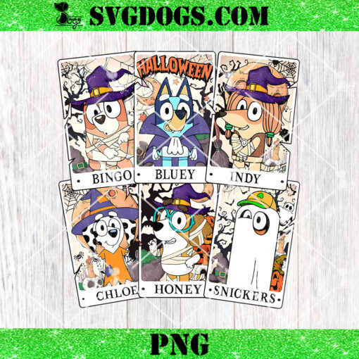 Bluey Halloween Trick Or Treat PNG, Bluey And Friends Halloween PNG