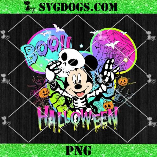 Boo Mickey Halloween PNG, Mickey Skeleton PNG