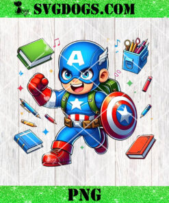 Captain America Back To School PNG, Superhero PNG