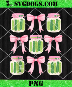 Coquette Canned Pickle Bows PNG, Coquette Pickle PNG, Pickle Girly PNG