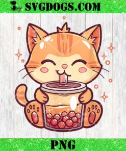 Cute Cat Boba Tea PNG, Bubble Tea Anime Kawaii Neko PNG