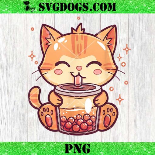 Cute Cat Boba Tea PNG, Bubble Tea Anime Kawaii Neko PNG