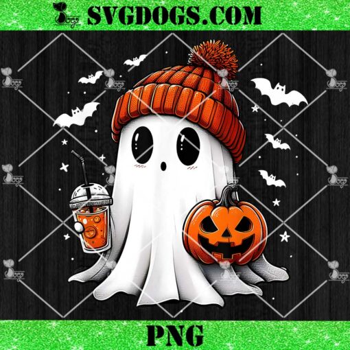 Cute Halloween Ghost Drink Pumpkin PNG, Halloween Ghost Pumpkin Spice Latte PNG