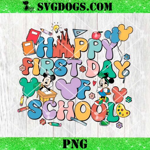 Disney Happy First Day Of School PNG, Mickey Mouse Teacher PNG