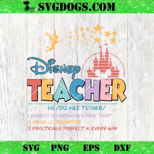 Disney Teacher Definition Castle SVG, Disney Back To School SVG PNG DXF EPS