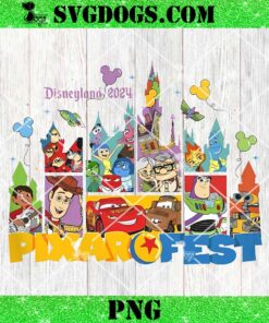 Disneyland Pixar Fest 2024 PNG, Disney Pixar Movie Characters Group PNG, Disneyland Family Trip PNG