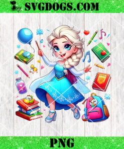 Elsa Back To School PNG, Princess Cute Baby Elsa PNG