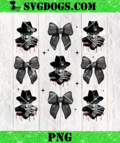 Freddy Krueger Halloween Coquette Bow PNG, Horror Bow PNG