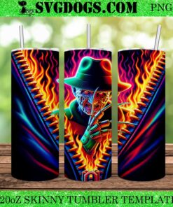 Freddy Krueger Zipper 20oz Tumbler Wrap PNG