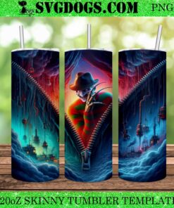 Freddy Krueger Zipper 20oz Tumbler Wrap PNG