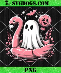 Ghost On a Pool Floaty PNG, Funny Spooky Summer PNG