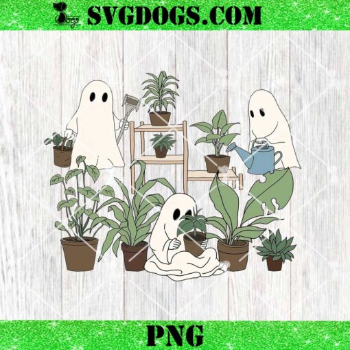 Ghost Plant PNG, Ghost Plant Lady Halloween PNG, Ghostly Gardening Plant Lover PNG