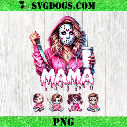 Halloween Horror Mama Custom Kid Name PNG, Spooky Mama PNG, Mom Jason Voorhees PNG