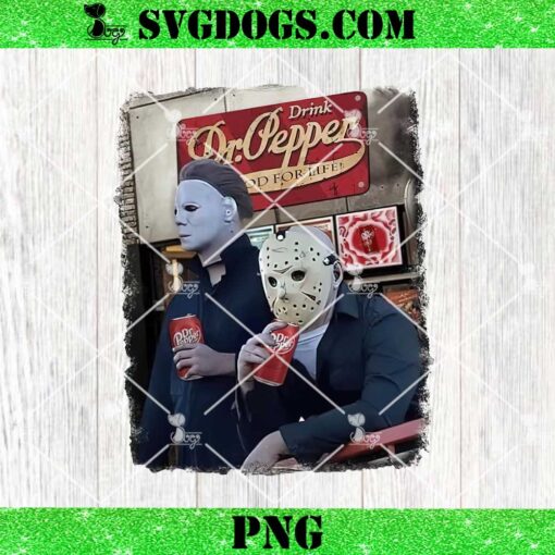 Horror Drink Dr Pepper PNG, Halloween Michael Myers Jason Voorhees PNG