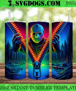 Jason Voorhees Horror Zipper 20oz Tumbler Wrap PNG