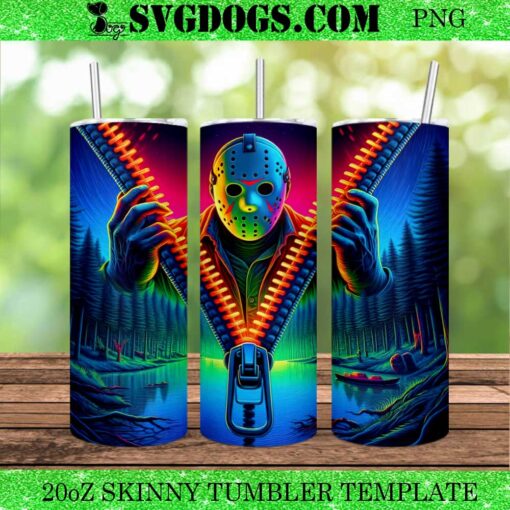 Jason Voorhees Horror Zipper 20oz Tumbler Wrap PNG