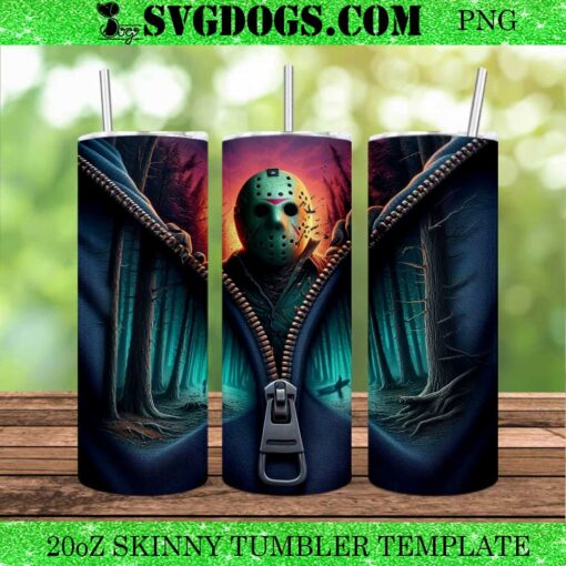 Jason Voorhees Zipper 20oz Tumbler Wrap PNG