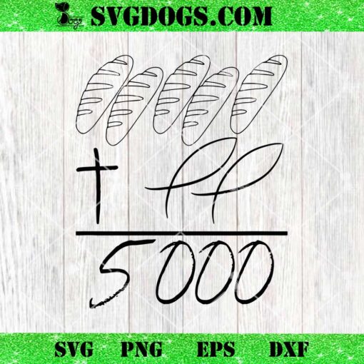 Jesus 2 Fishes 5 Breads 5000 Chosen Against The Current SVG