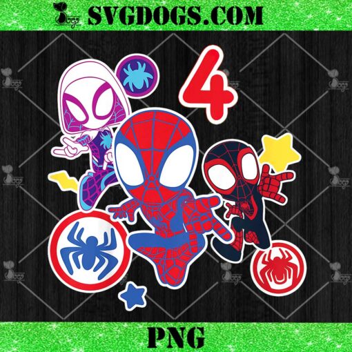 Kids Marvel Spidey and His Amazing Friends PNG, 4 Year Old Birthday PNG