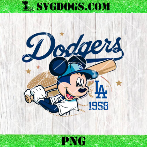 Mickey Mouse Dodgers 1958 Baseball PNG, Los Angeles Dodgers PNG