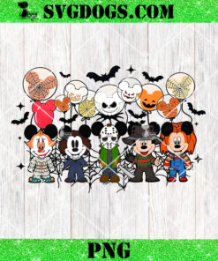Mickey Mouse Horror Halloween Friends PNG, Mickey Horror With Balloon PNG